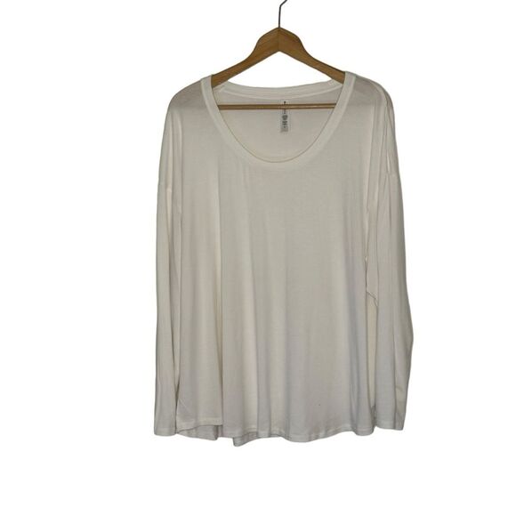 Athleta Women's White Tunic Long Sleeve Minimalist Basic Tunic Top Size 2X - Picture 1 of 7